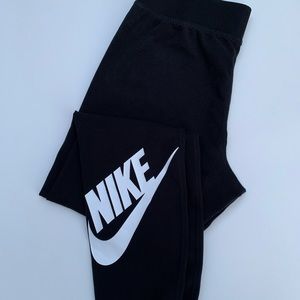 Nike leggings black with swoosh